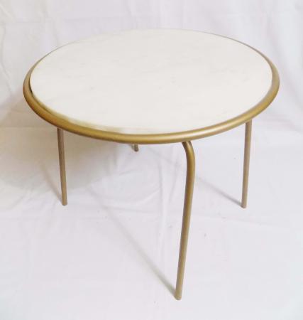 golden  finish metal  round stool