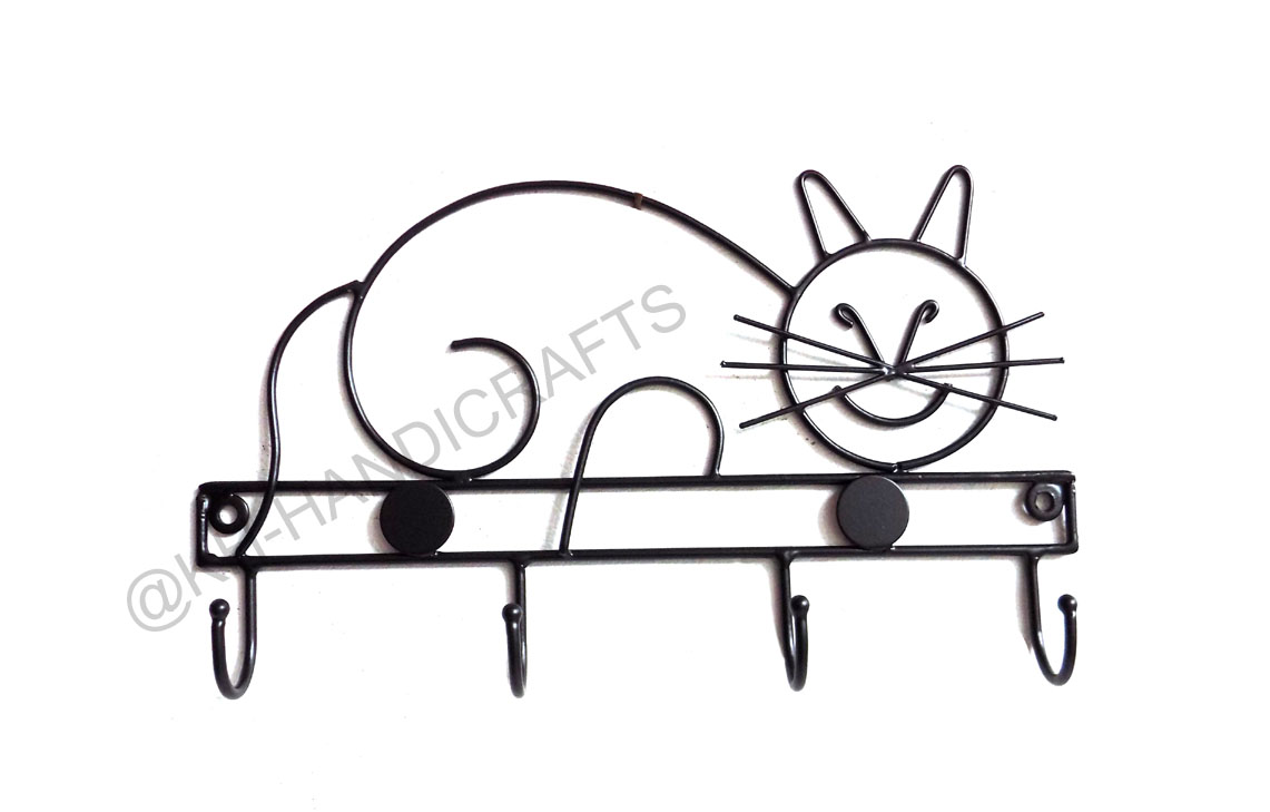 Cat Shape Metal Wall Hanger